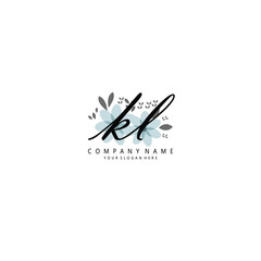 KL Initial handwriting logo template vector
