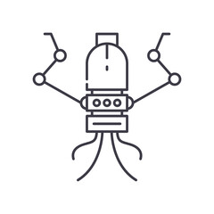 Nanobot icon, linear isolated illustration, thin line vector, web design sign, outline concept symbol with editable stroke on white background.