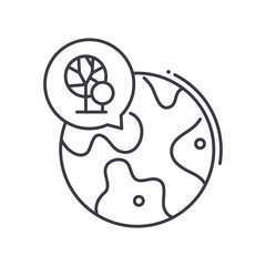 Nature and environment icon, linear isolated illustration, thin line vector, web design sign, outline concept symbol with editable stroke on white background.