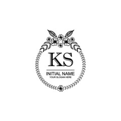 KS Initial handwriting logo template vector
