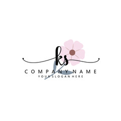 KS Initial handwriting logo template vector
