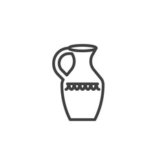 Antique clay vase line icon. linear style sign for mobile concept and web design. Ancient amphora outline vector icon. Symbol, logo illustration. Vector graphics