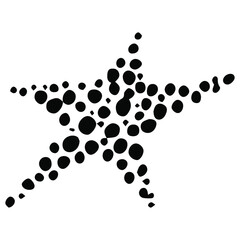 Small star, doodle style. Vector isolated element on white background.