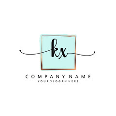 KX Initial handwriting logo template vector
