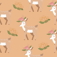 Cute baby deer illustrations for kids. Vector illustration suitable for children's posters, patterns