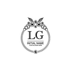 LG Initial handwriting logo template vector 