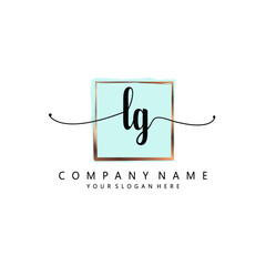 LG Initial handwriting logo template vector 