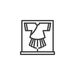 Ancient asian clothes line icon. linear style sign for mobile concept and web design. Antique clothes outline vector icon. Symbol, logo illustration. Vector graphics