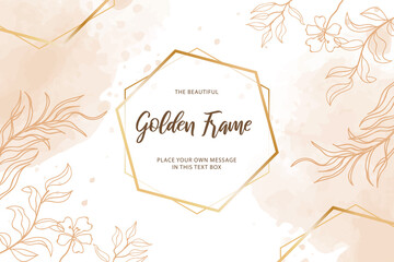 the beautiful golden frame with minimalist floral