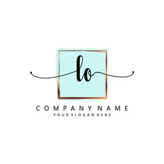 LO Initial handwriting logo template vector 