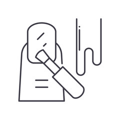 Nail polish concept icon, linear isolated illustration, thin line vector, web design sign, outline concept symbol with editable stroke on white background.