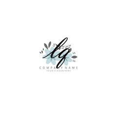 LQ Initial handwriting logo template vector 