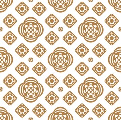 Antique continuous seamless flower shaped totem, wallpaper invitation card textile design template vector background