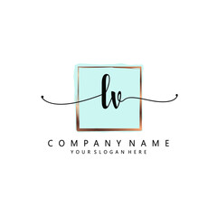 ,  Initial handwriting logo template vector