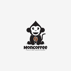 Vector Logo Illustration Monkey Gradient Colorful Style.
