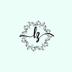 LZ Initial handwriting logo template vector 