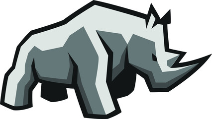 Edgy Strong Design of White Rhino © DKG1111