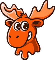 Melting Cute Moose Cartoon Character Design