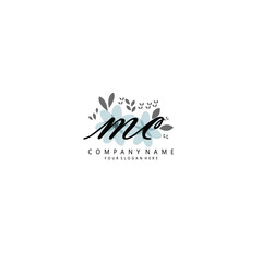 MC,MC,C Initial handwriting logo template vector 