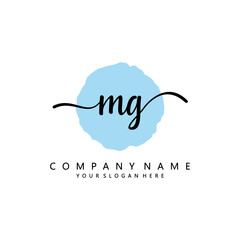 MG Initial handwriting logo template vector 