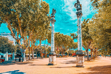 Column Alameda de Hercules in downtown of the city Seville - is