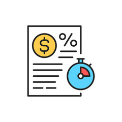 Loan money line color icon. Sign for web page, mobile app