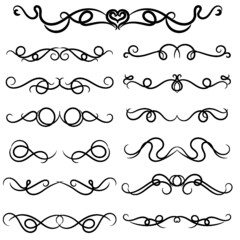 Obraz premium set of dividers calligraphic line elements for design