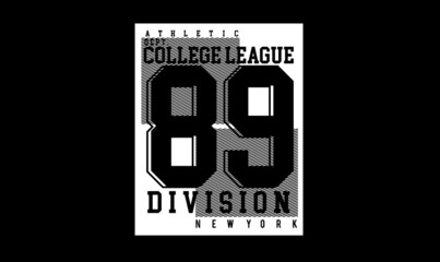 College League division new york t-shirt print desin