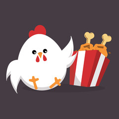 Illustration of chicken fried.