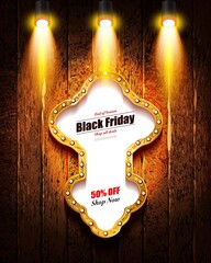 Black Friday retro light frame