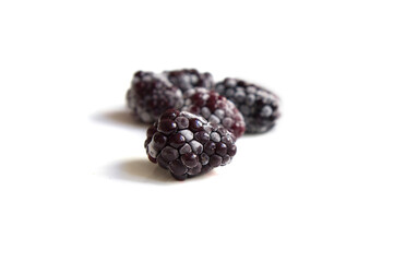 Blackberries Isolated Closeup on White Background
