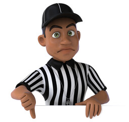 Fun 3D Illustration of an american Referee