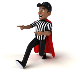 Fun 3D Illustration of an american Referee