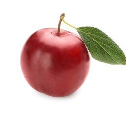 Fresh ripe plum isolated on white background
