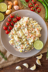 Potato salad or american salad appetizer - healthy food