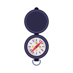 Compass Tool, Navigation Equipment, Hunter Tackles Flat Vector Illustration