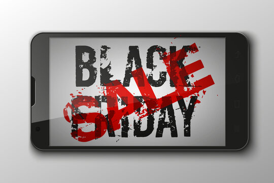 Smartphone as shop on the gray background. file.