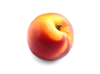 Sweet ripe peach on white background