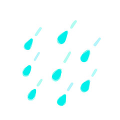 Cute Rain; Watercolor style icon, Hand drawn vector illustration like watercolor
