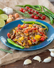 Oyster mushroom salad - homemade healthy food