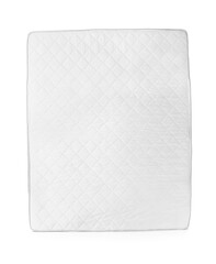 Modern orthopedic mattress on white background