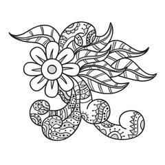 Vector Hand Drawn flowers. Vector illustration.