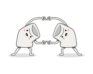 Cute Marshmallow Cartoon Character Unite