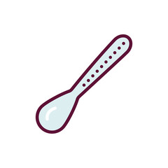 Silver spoon line icon. Isolated vector element.