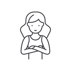 Mother icon, linear isolated illustration, thin line vector, web design sign, outline concept symbol with editable stroke on white background.