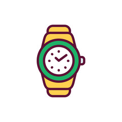 Wristwatch line icon. Isolated vector element.