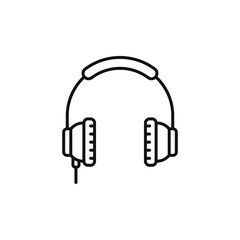 Headphones icon line style isolated on white background. Vector illustration