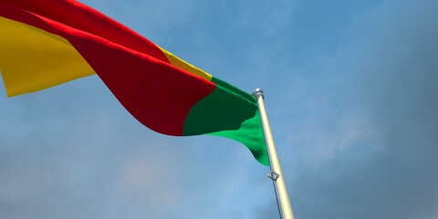 3d rendering of the national flag of the Benin