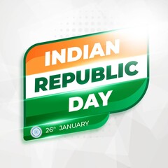 India Republic Day 26 January. Banner Or Background Template For .Happy Republic Day Of India Celebration