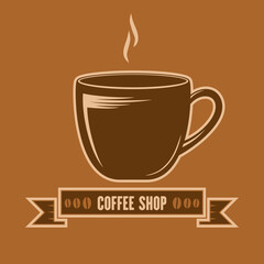 Coffee shop logo design template. Vector illustration